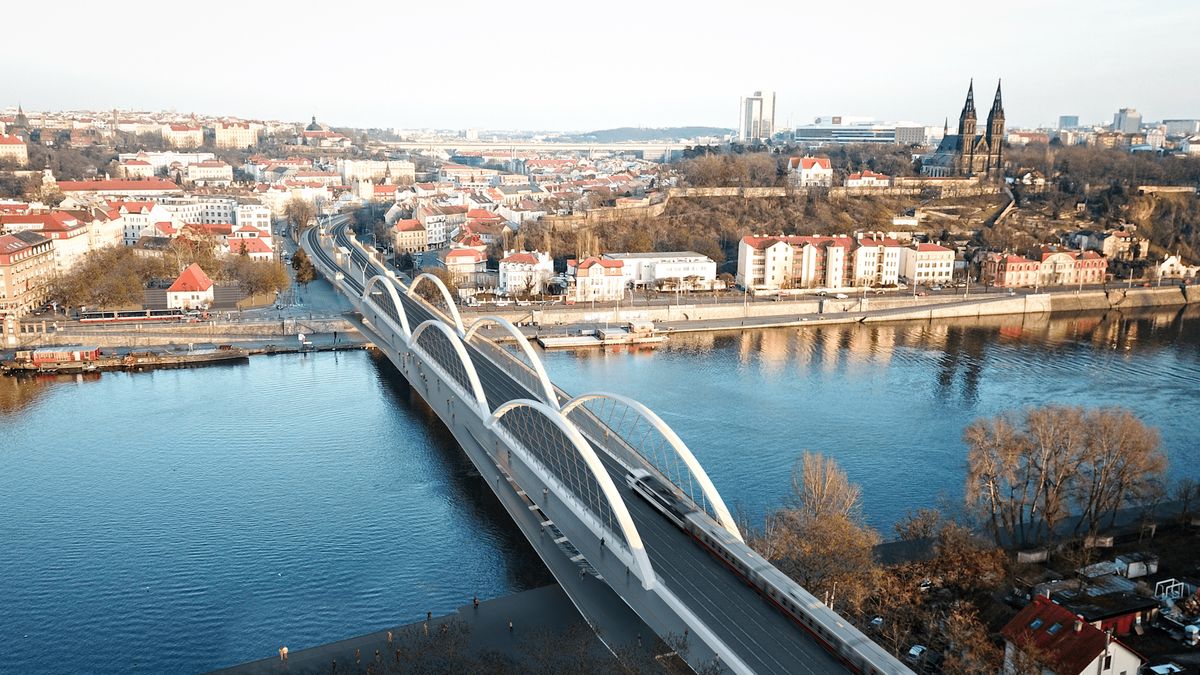 Správa železnic představila finální podobu nového mostu v Praze. O využití stávajícího se bude jednat